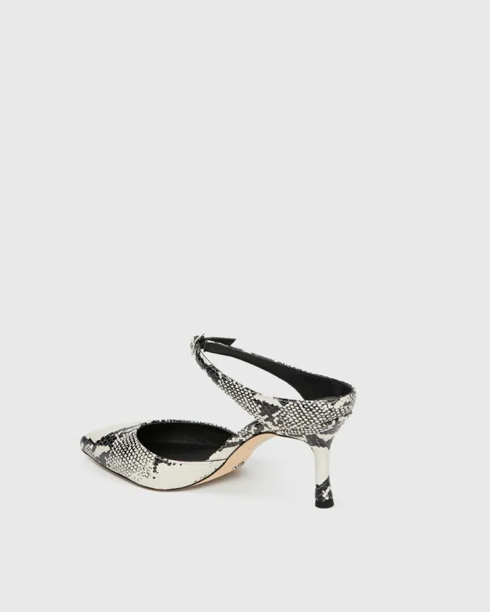 PAIGE Heels and Wedges Women Preston Mule 8211 Natural Multi Snake Leather PAIGE Heels and Wedges Women Preston Mule 8211 Natural Multi Snake Leather