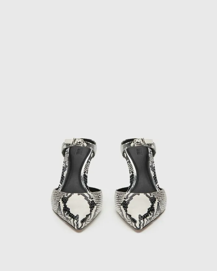 PAIGE Heels and Wedges Women Preston Mule 8211 Natural Multi Snake Leather PAIGE Heels and Wedges Women Preston Mule 8211 Natural Multi Snake Leather