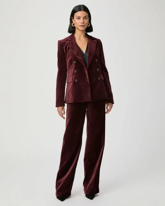 PAIGE Jackets and Coats Women Malbec Blazer 8211 Dark Oxblood Velvet PAIGE Jackets and Coats Women Malbec Blazer 8211 Dark Oxblood Velvet