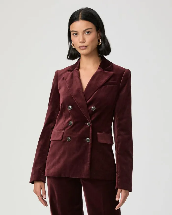 PAIGE Jackets and Coats Women Malbec Blazer 8211 Dark Oxblood Velvet PAIGE Jackets and Coats Women Malbec Blazer 8211 Dark Oxblood Velvet