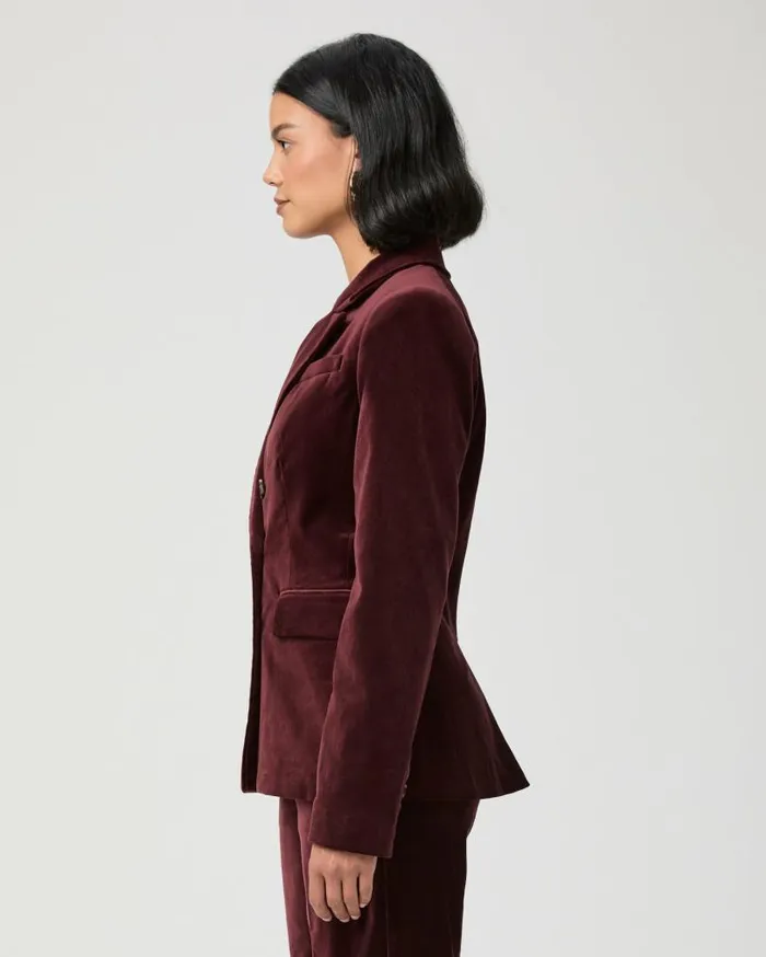 PAIGE Jackets and Coats Women Malbec Blazer 8211 Dark Oxblood Velvet PAIGE Jackets and Coats Women Malbec Blazer 8211 Dark Oxblood Velvet