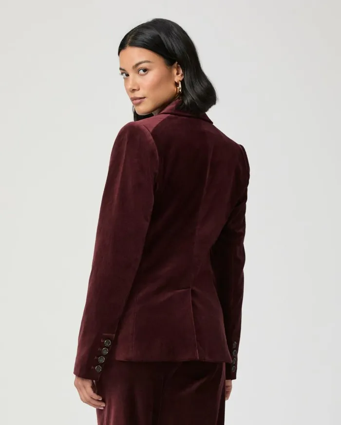 PAIGE Jackets and Coats Women Malbec Blazer 8211 Dark Oxblood Velvet PAIGE Jackets and Coats Women Malbec Blazer 8211 Dark Oxblood Velvet