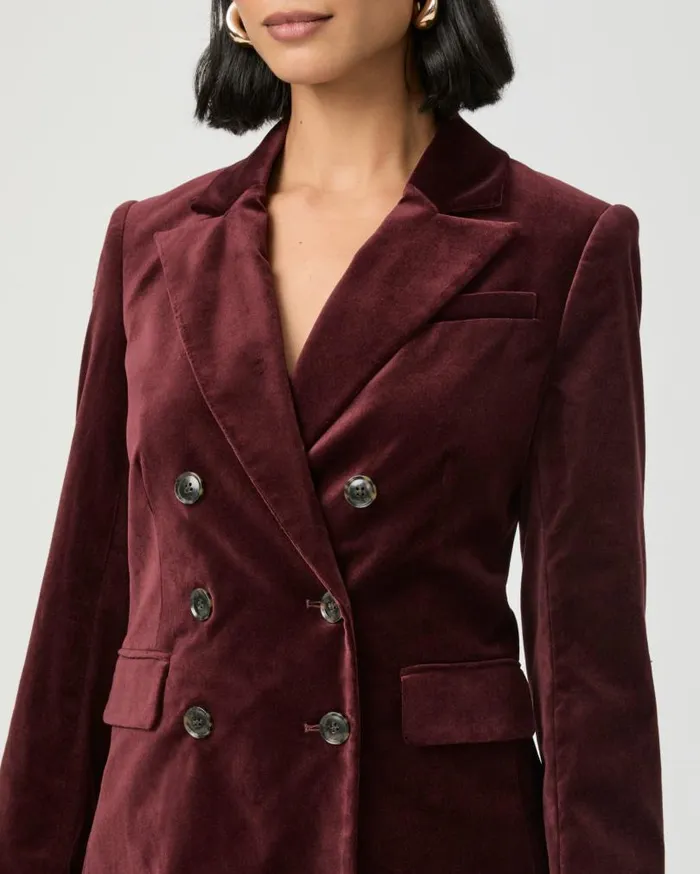 PAIGE Jackets and Coats Women Malbec Blazer 8211 Dark Oxblood Velvet PAIGE Jackets and Coats Women Malbec Blazer 8211 Dark Oxblood Velvet