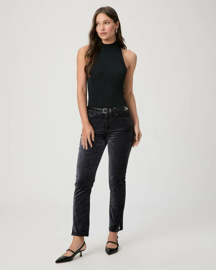 PAIGE Pants Women Cindy Straight Pant 8211 Calico Blue Velvet