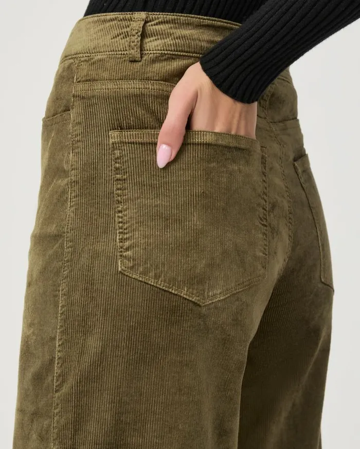 PAIGE Pants Women Harper Ankle Wide Leg Pant 8211 Dark Brushed Olive Corduroy PAIGE Pants Women Harper Ankle Wide Leg Pant 8211 Dark Brushed Olive Corduroy