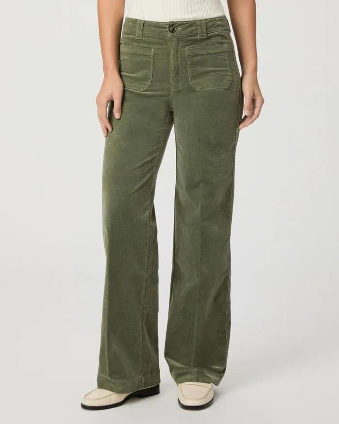 PAIGE Pants Women Sasha 32 Inch Wide Leg Pant 8211 Aloe Corduroy PAIGE Pants Women Sasha 32 Inch Wide Leg Pant 8211 Aloe Corduroy
