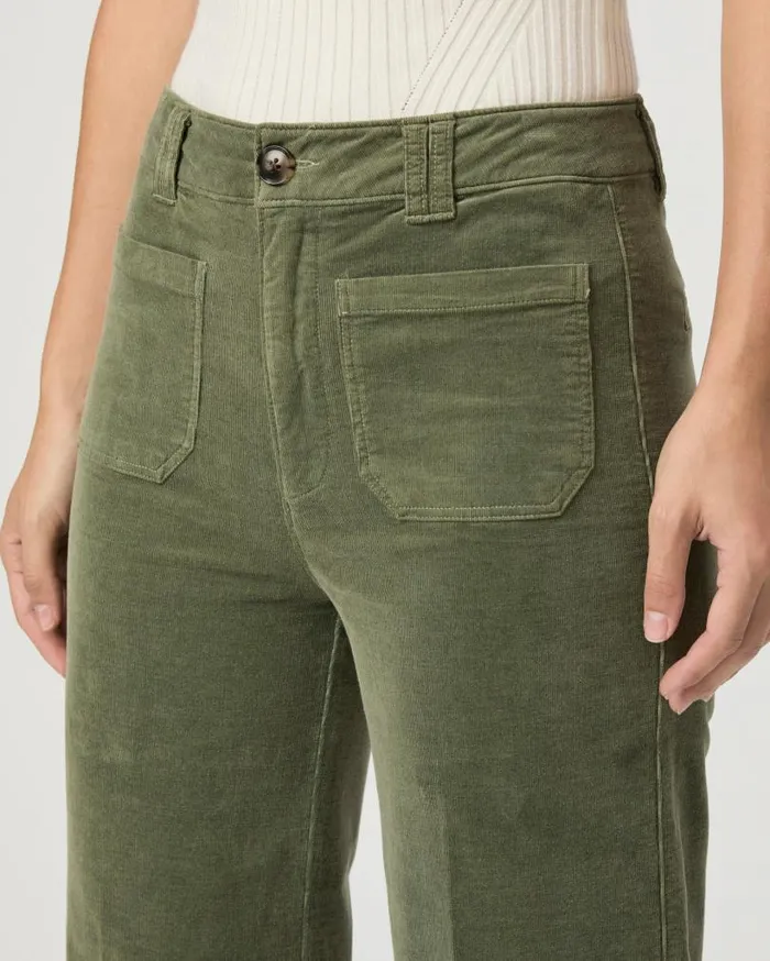 PAIGE Pants Women Sasha 32 Inch Wide Leg Pant 8211 Aloe Corduroy PAIGE Pants Women Sasha 32 Inch Wide Leg Pant 8211 Aloe Corduroy