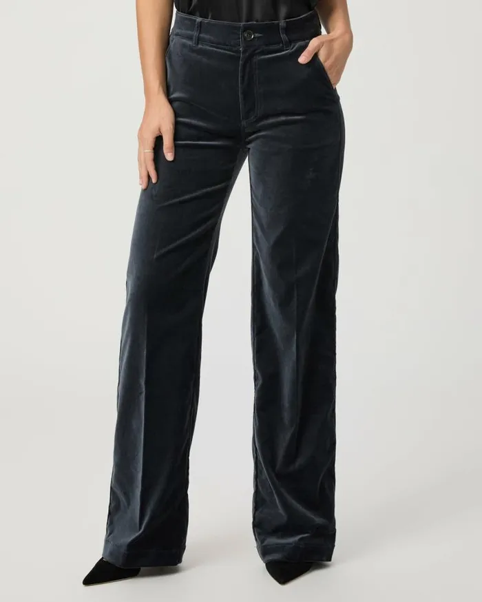 PAIGE Pants Women Sasha Wide Leg Pant 8211 Calico Blue Velvet PAIGE Pants Women Sasha Wide Leg Pant 8211 Calico Blue Velvet