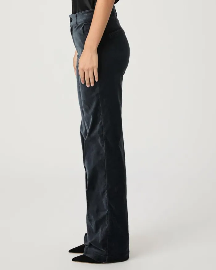 PAIGE Pants Women Sasha Wide Leg Pant 8211 Calico Blue Velvet PAIGE Pants Women Sasha Wide Leg Pant 8211 Calico Blue Velvet