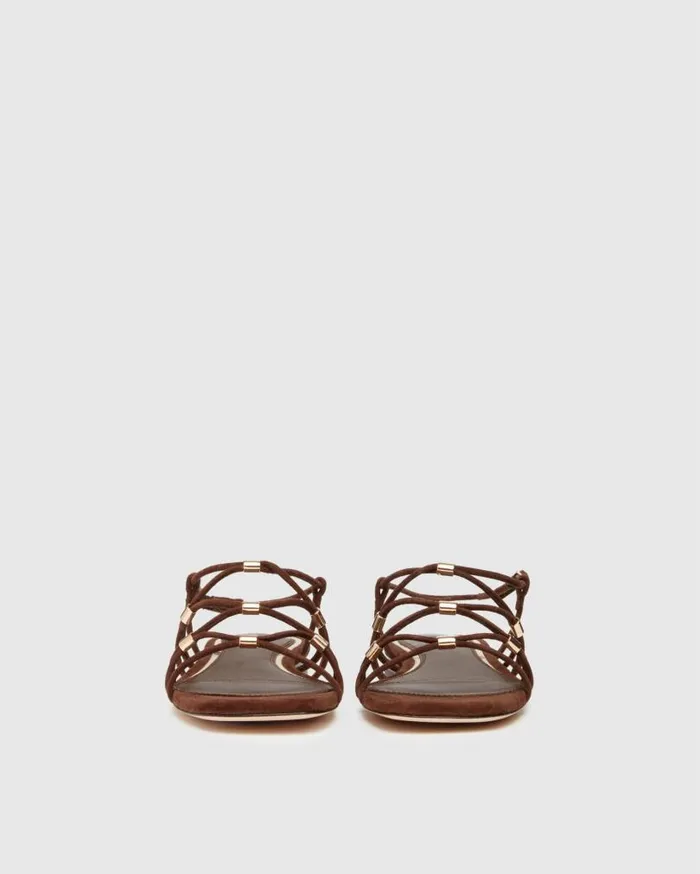 PAIGE Sandals Women Aurora Sandal 8211 Chocolate Suede PAIGE Sandals Women Aurora Sandal 8211 Chocolate Suede