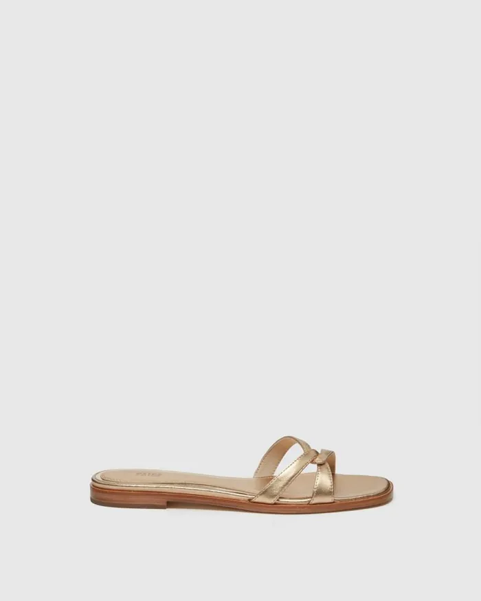 PAIGE Sandals Women Toby Sandal 8211 Dark Gold Metallic Leather