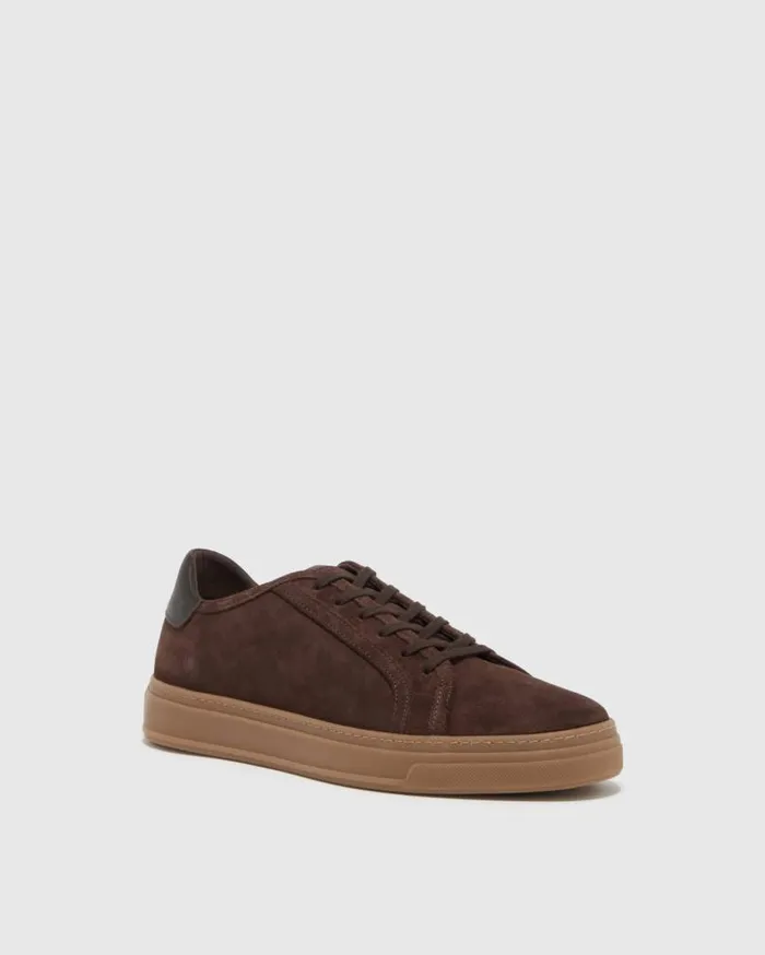 PAIGE Shoes Men Farrell Sneaker 8211 Chocolate Suede PAIGE Shoes Men Farrell Sneaker 8211 Chocolate Suede
