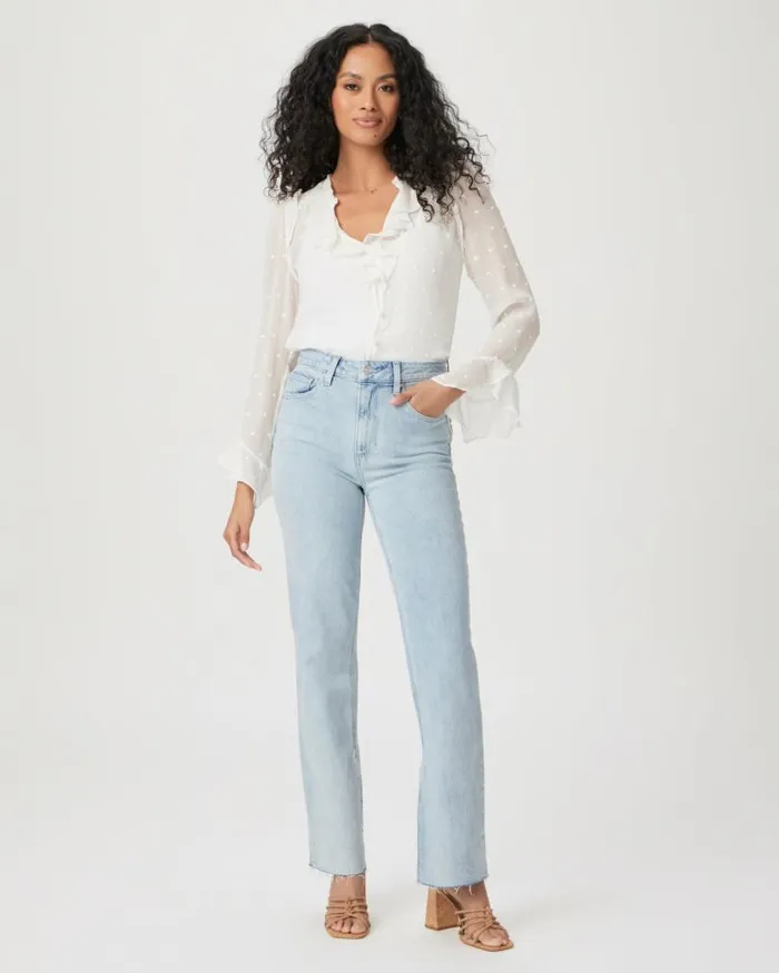 PAIGE Straight Women Stella 31 Inch Straight Jean 8211 Gianna Distressed