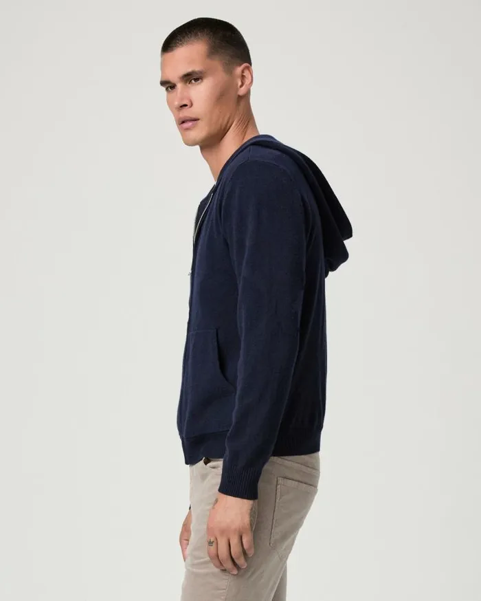 PAIGE Sweaters and Sweatshirts Men Swanson Full Zip Sweater 8211 Deep Anchor Cashmere PAIGE Sweaters and Sweatshirts Men Swanson Full Zip Sweater 8211 Deep Anchor Cashmere