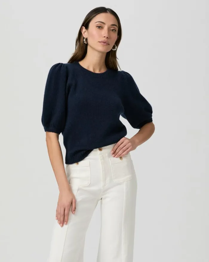 PAIGE Sweaters and Sweatshirts Women Lucerne Top 8211 Deep Navy Cashmere
