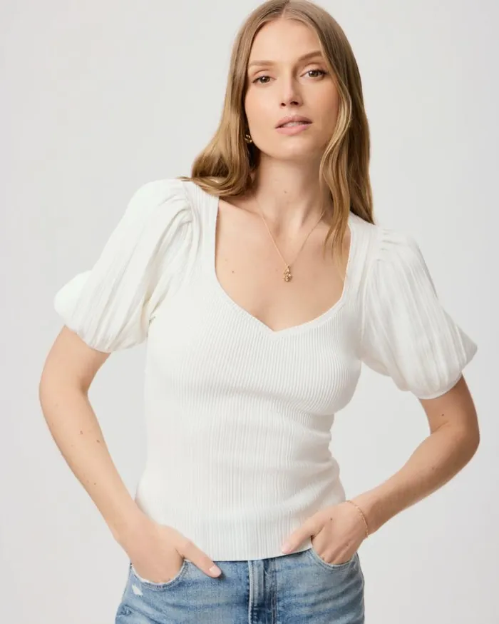 PAIGE Sweaters and Sweatshirts Women Maie Top 8211 White