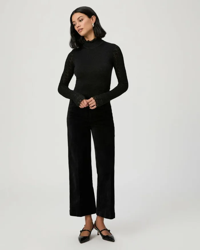 PAIGE Sweaters and Sweatshirts Women Stephanie Top 8211 Black Sparkle