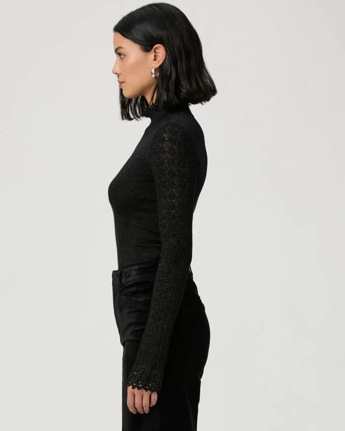 PAIGE Sweaters and Sweatshirts Women Stephanie Top 8211 Black Sparkle