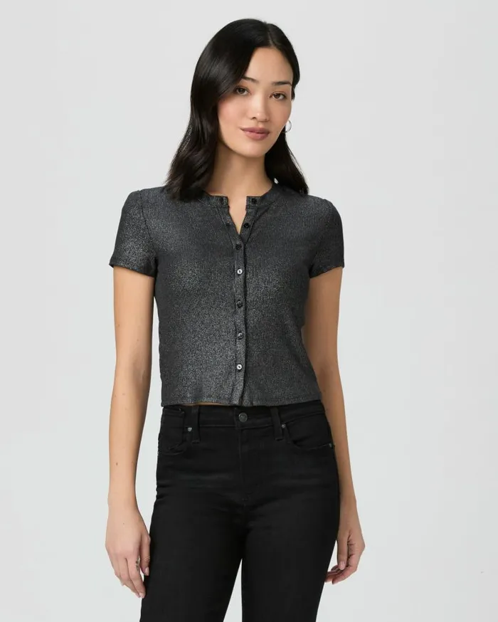 PAIGE Tees and Tanks Women Arren Tee 8211 BlackSilver