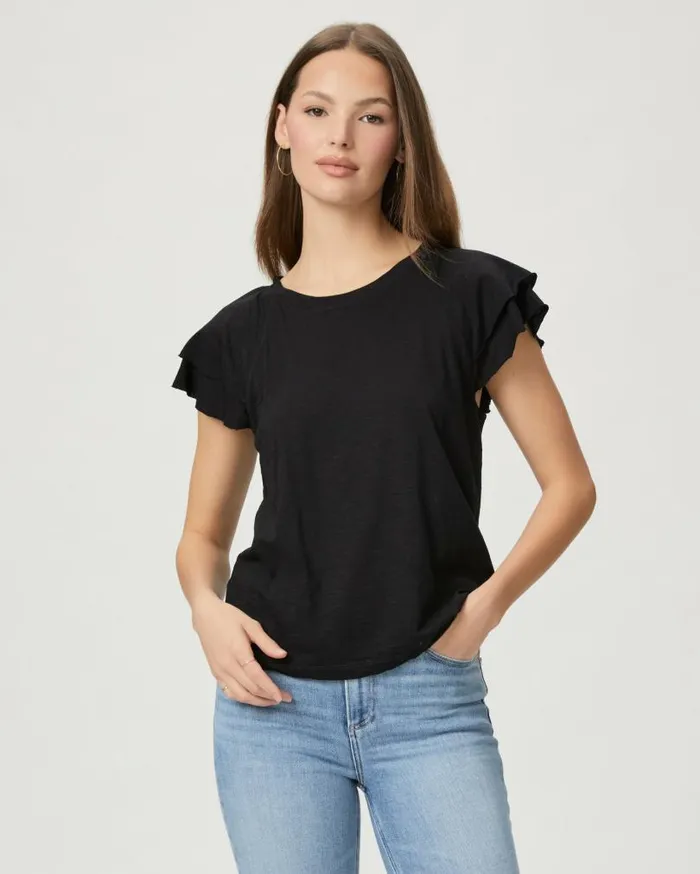 PAIGE Tees and Tanks Women Linnea Top 8211 Faded Black