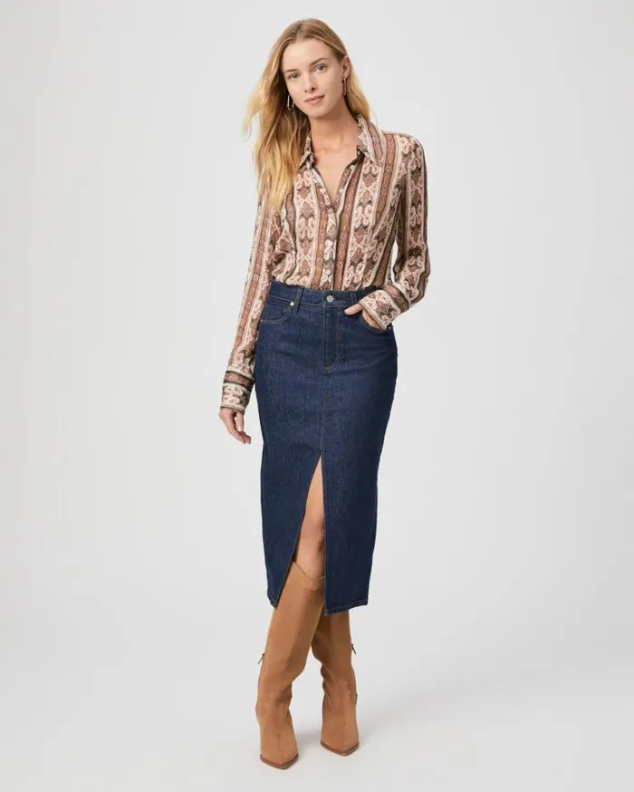 PAIGE Tops and Blouses Women Desano Shirt 8211 Buttercream Multi PAIGE Tops and Blouses Women Desano Shirt 8211 Buttercream Multi