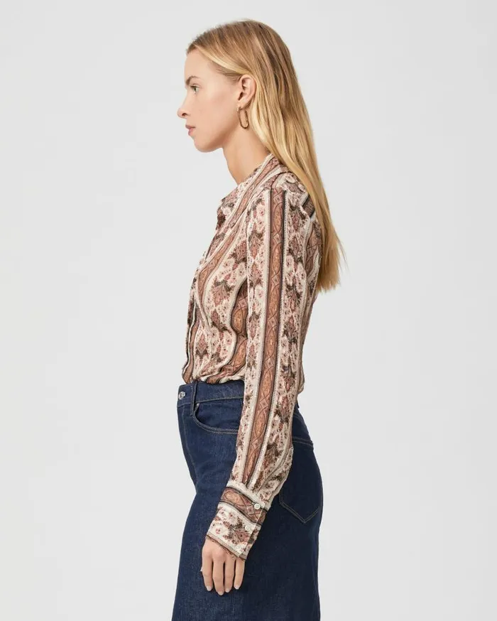 PAIGE Tops and Blouses Women Desano Shirt 8211 Buttercream Multi PAIGE Tops and Blouses Women Desano Shirt 8211 Buttercream Multi