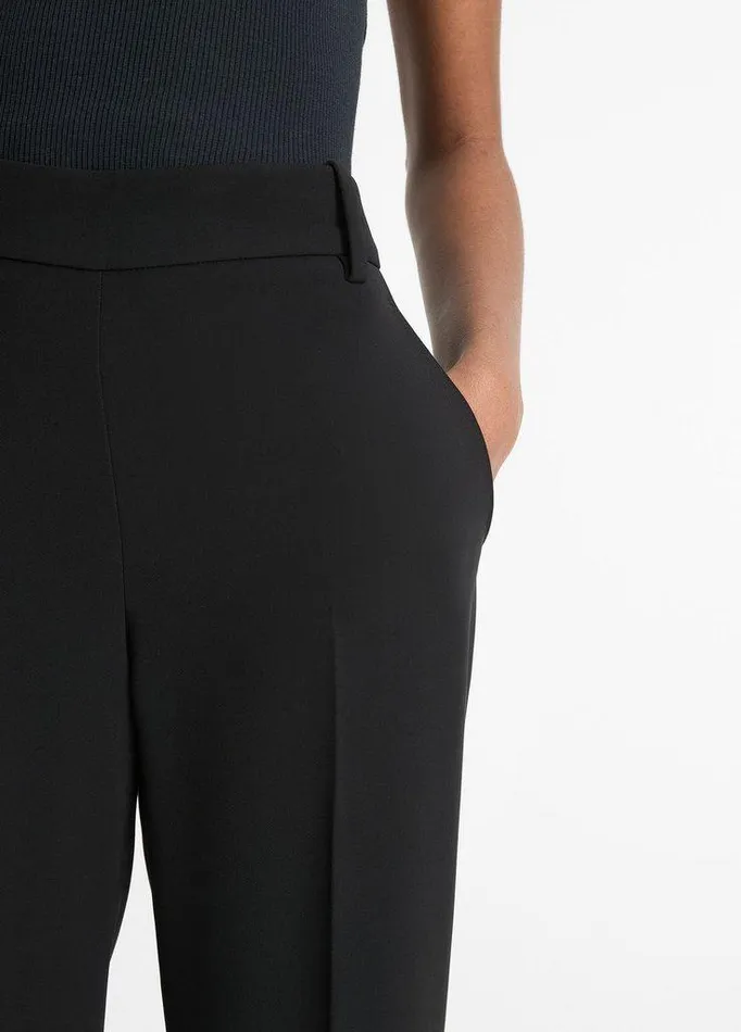 Pants and Shorts Women Vince Crepe Tapered PullOn Pant Black Pants and Shorts Women Vince Crepe Tapered PullOn Pant Black