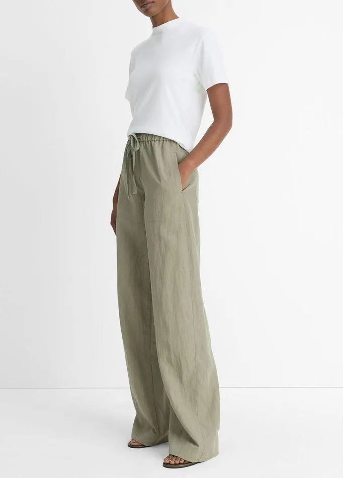Pants and Shorts Women Vince MidRise Utility Drawstring Pant Smoky Moss Pants and Shorts Women Vince MidRise Utility Drawstring Pant Smoky Moss