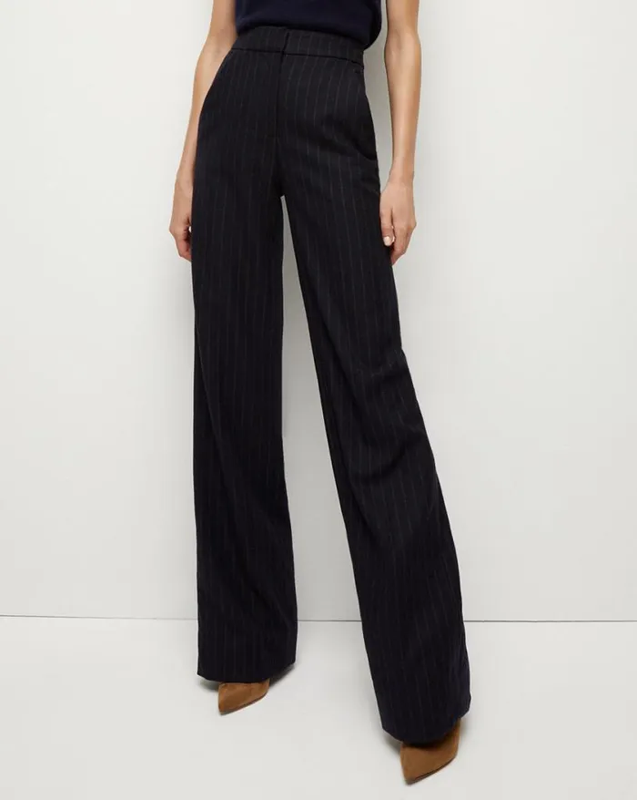 Pants Shop Veronica Beard Tonelli Pinstriped Pant Navy Multi
