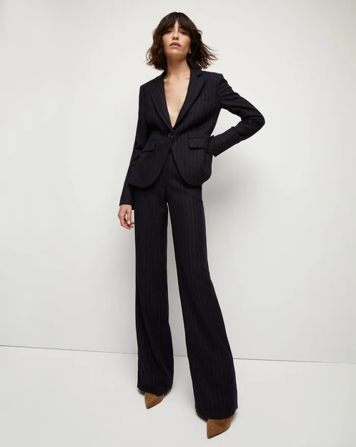 Pants Shop Veronica Beard Tonelli Pinstriped Pant Navy Multi