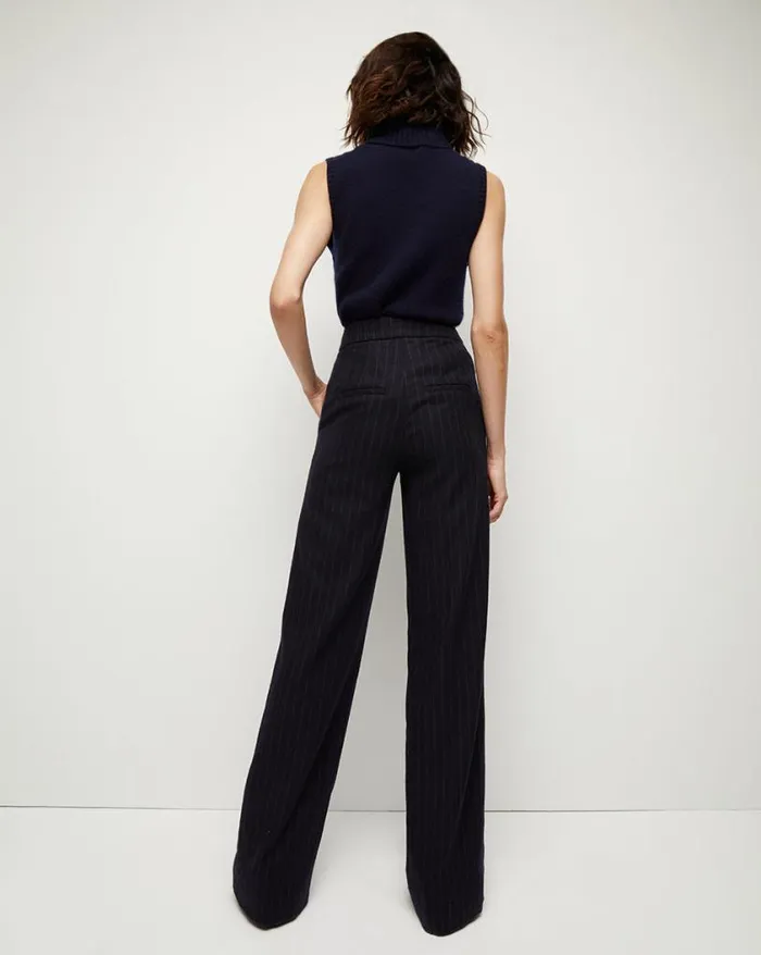 Pants Shop Veronica Beard Tonelli Pinstriped Pant Navy Multi