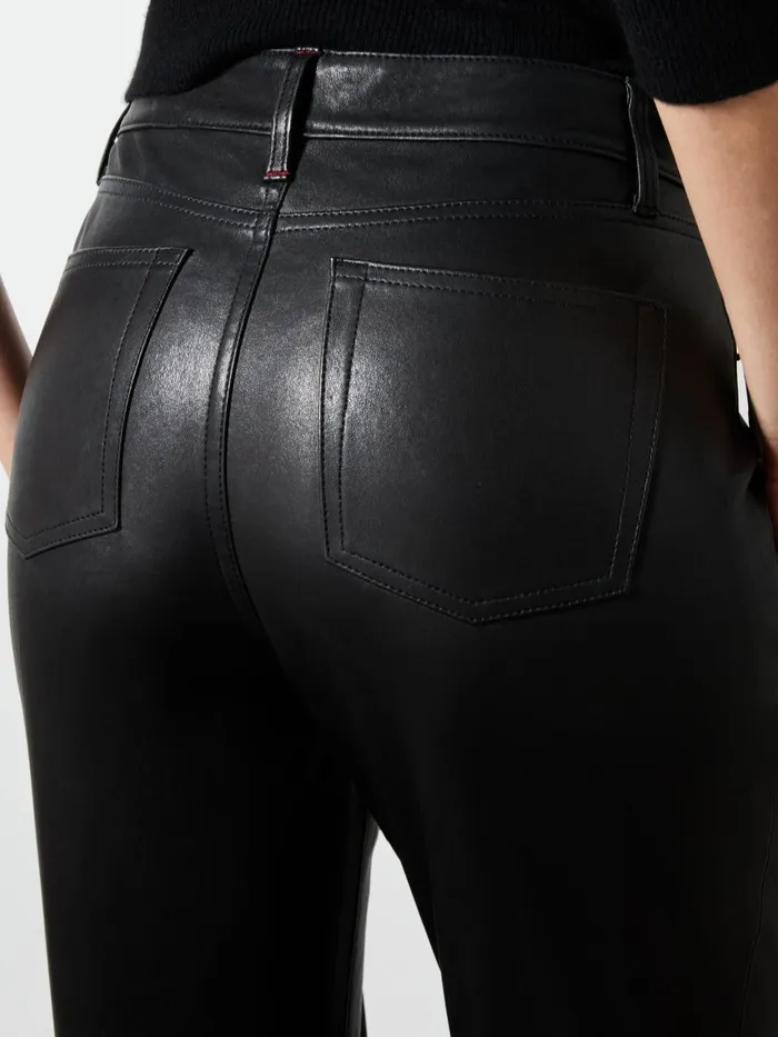 Pants Women Alice Olivia AMAZING LEATHER HIGH RISE PANT Black