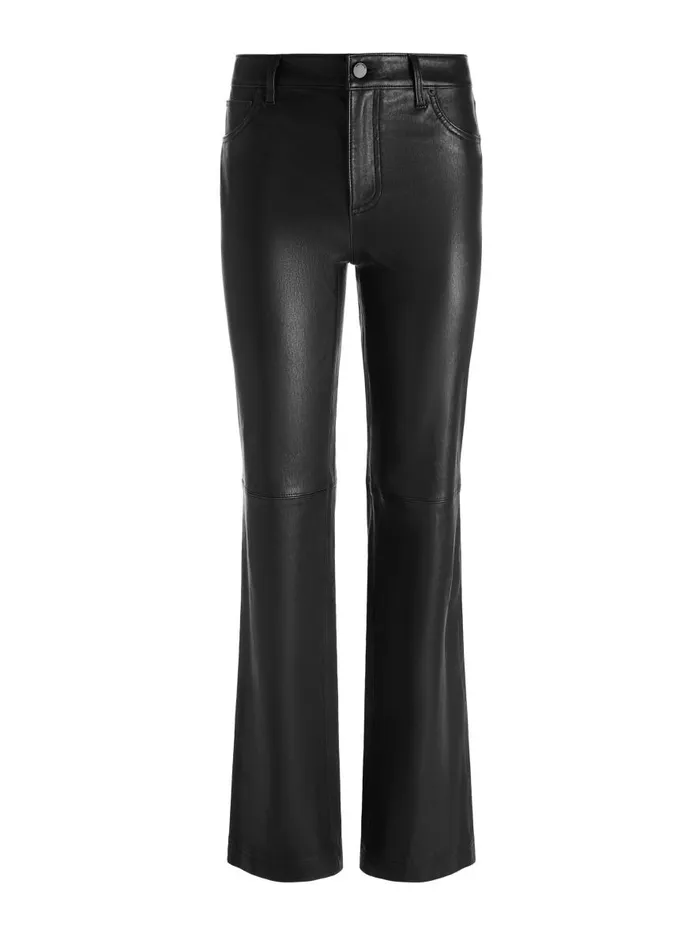 Pants Women Alice Olivia AMAZING LEATHER HIGH RISE PANT Black