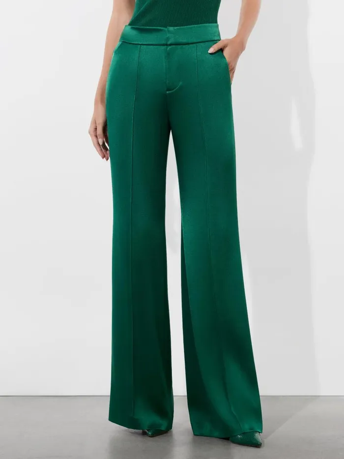 Pants Women Alice Olivia DYLAN HIGH RISE WIDE LEG PANT Forest Green