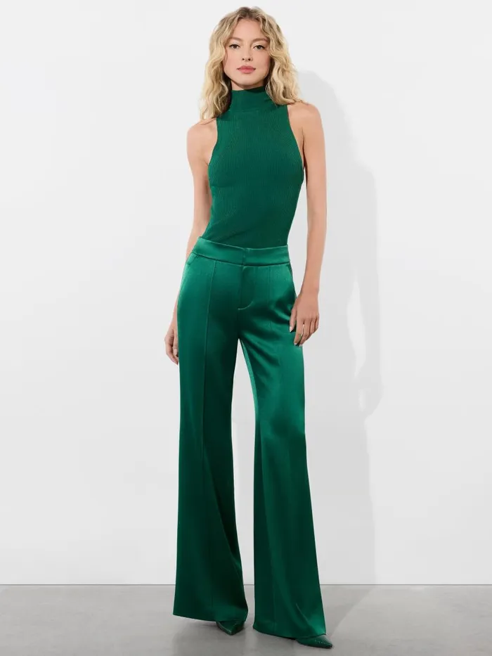 Pants Women Alice Olivia DYLAN HIGH RISE WIDE LEG PANT Forest Green
