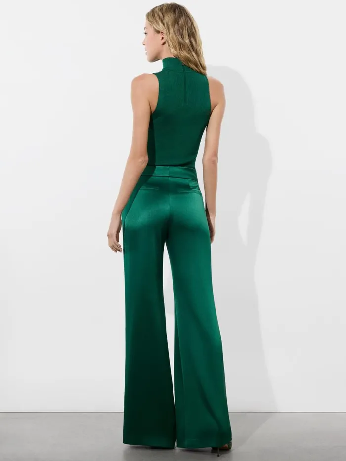 Pants Women Alice Olivia DYLAN HIGH RISE WIDE LEG PANT Forest Green