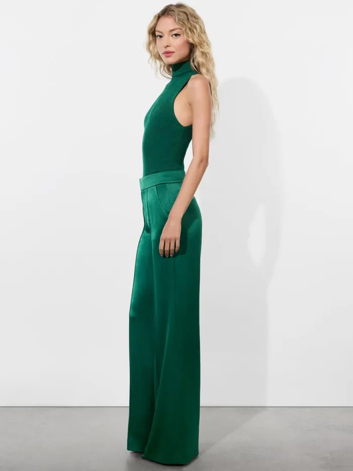Pants Women Alice Olivia DYLAN HIGH RISE WIDE LEG PANT Forest Green