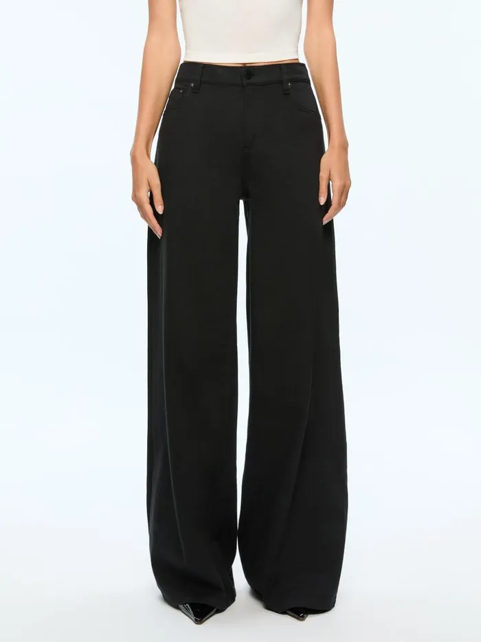 Pants Women Alice Olivia HARPER MID RISE SUPER BAGGY JEAN Black
