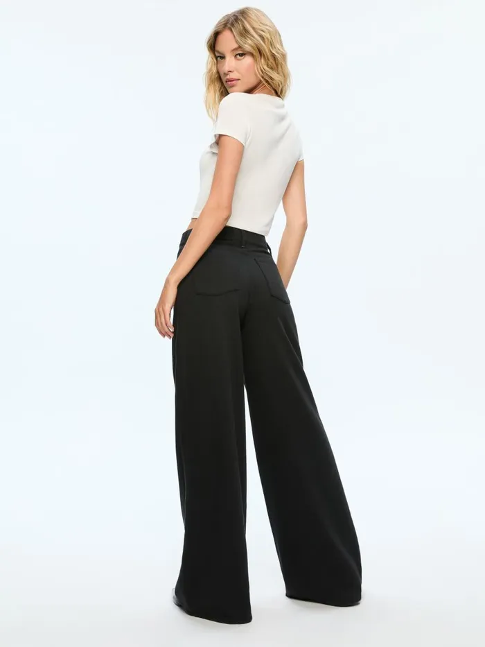 Pants Women Alice Olivia HARPER MID RISE SUPER BAGGY JEAN Black