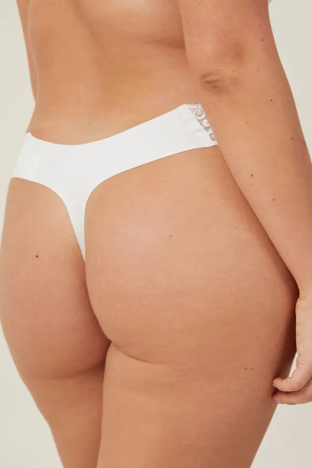 Party Pants Seamless GString Brief Cream Women Cotton On Panties Party Pants Seamless GString Brief Cream Women Cotton On Panties