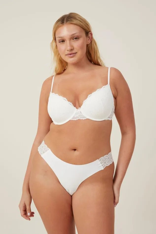 Party Pants Seamless GString Brief Cream Women Cotton On Panties Party Pants Seamless GString Brief Cream Women Cotton On Panties