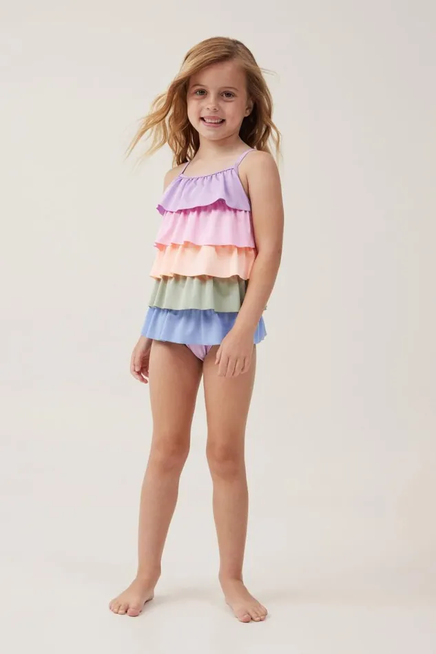 Pepper One Piece Rainbow Ruffle Girls Cotton On Swimwear Pepper One Piece Rainbow Ruffle Girls Cotton On Swimwear