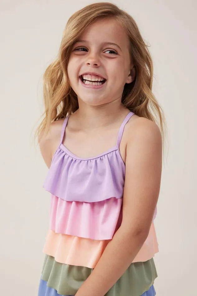 Pepper One Piece Rainbow Ruffle Girls Cotton On Swimwear Pepper One Piece Rainbow Ruffle Girls Cotton On Swimwear