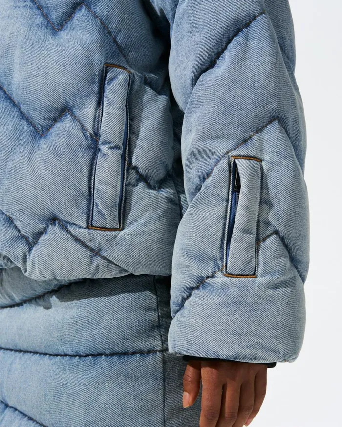 Perfect Moment Jackets Denim Puffer Jacket Light Denim 8211 Women