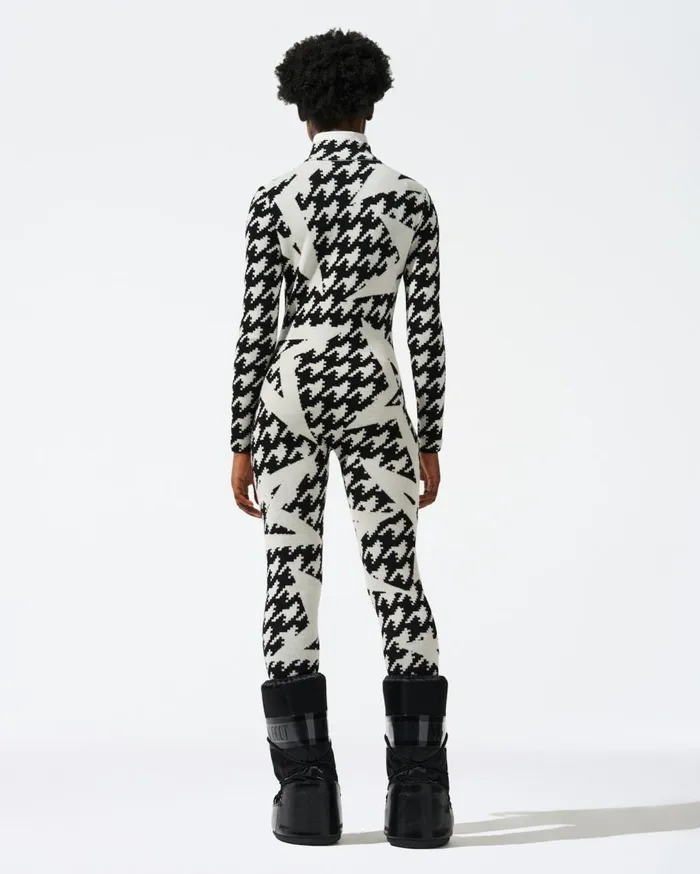 Perfect Moment Jumpsuits Houndstooth Star Merino Wool Jumpsuit Black and White 8211 Houndstooth Starlight 8211 Women