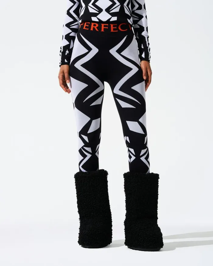 Perfect Moment Leggings Geo Print Jacquard Legging White and Black 8211 Women