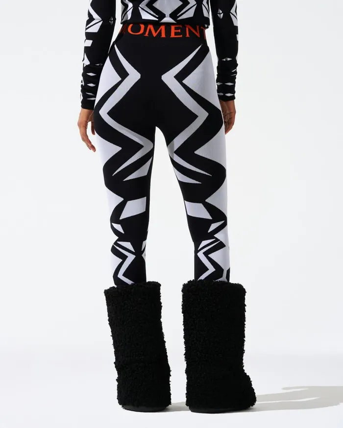 Perfect Moment Leggings Geo Print Jacquard Legging White and Black 8211 Women