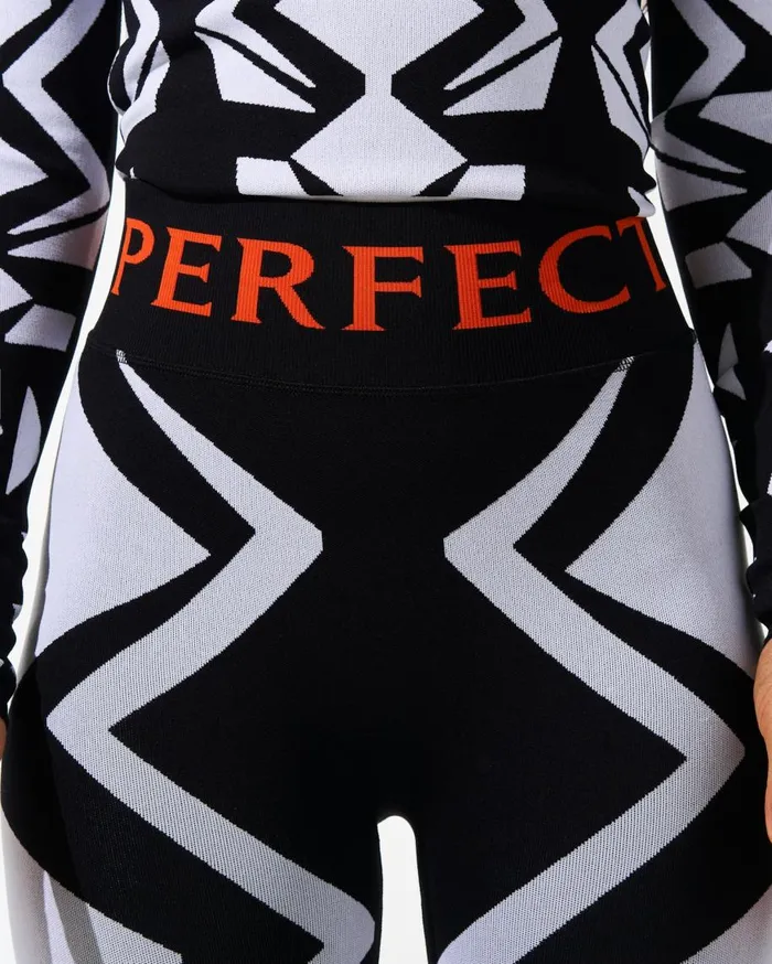 Perfect Moment Leggings Geo Print Jacquard Legging White and Black 8211 Women