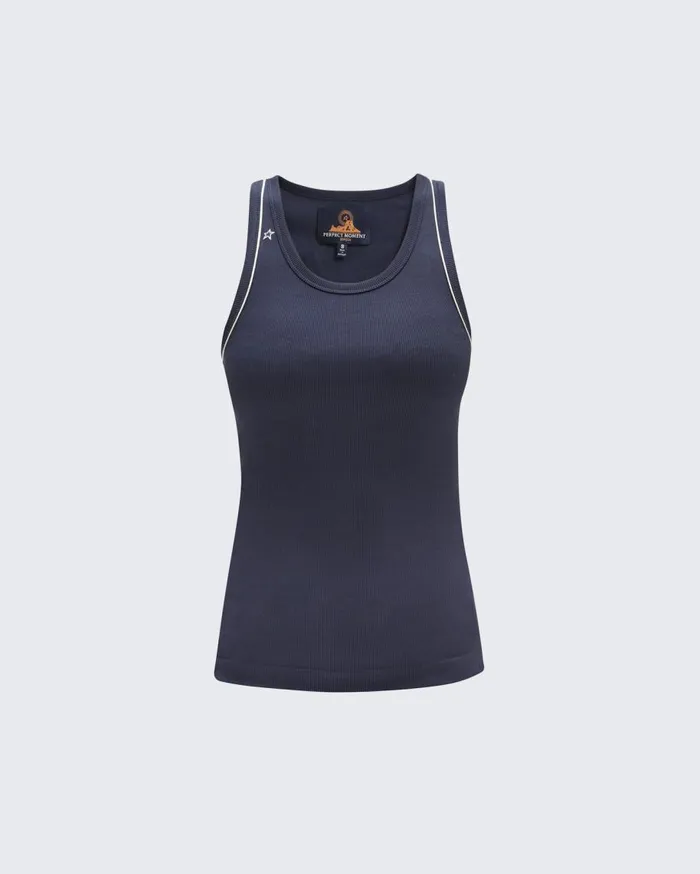Perfect Moment Tops Cubells RibKnit Tank Top Navy 8211 Women