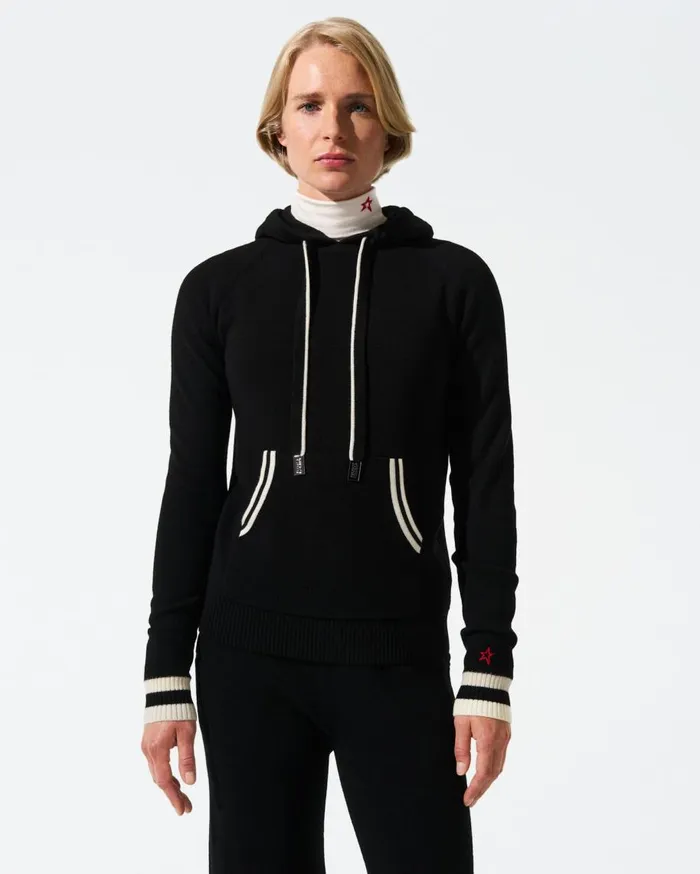 Perfect Moment Tops Hayley Merino Wool Hoodie Black 8211 Women